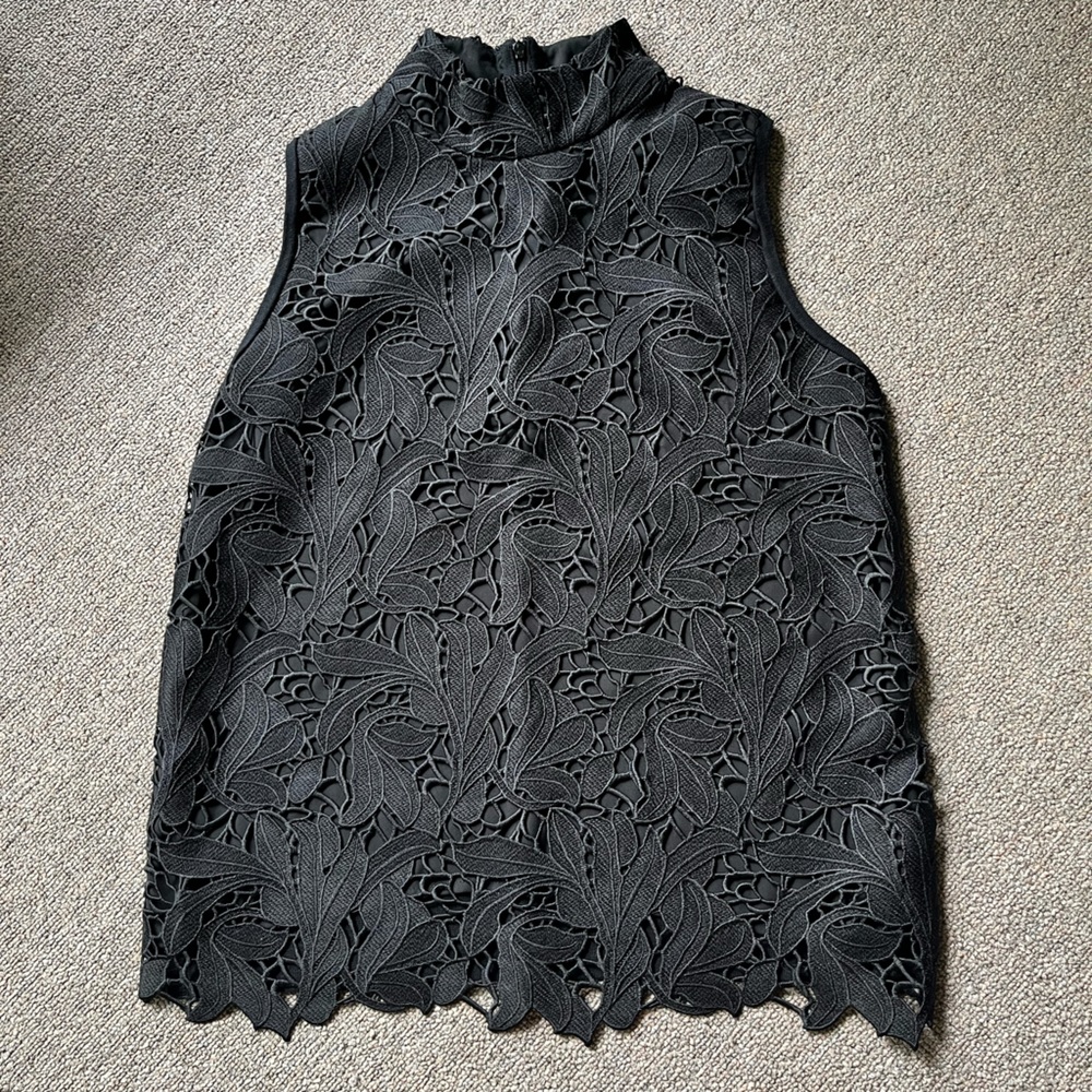 Lace High Neck Top